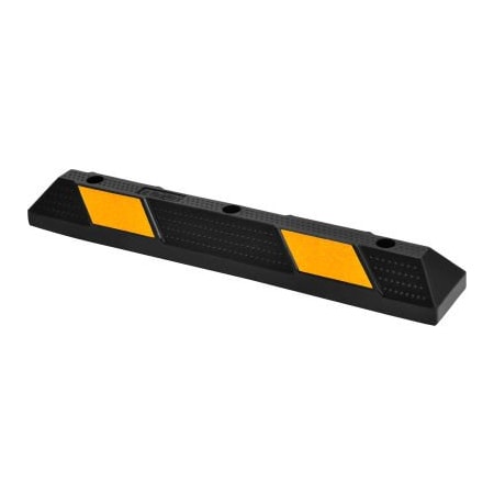 Gec Global Industrial Rubber Parking Stop/Curb Block 36inL Black w/ Yellow Stripes CC-D11